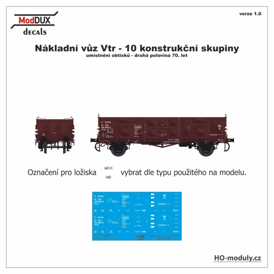 Decals für Güterwagen E / Vtr ohne Bremsen