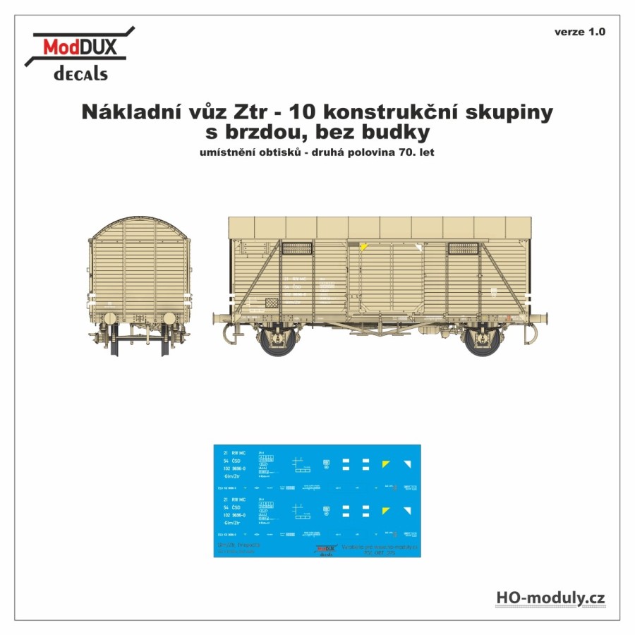 Decals für Güterwagen Glm / Ztr mit Bremsen